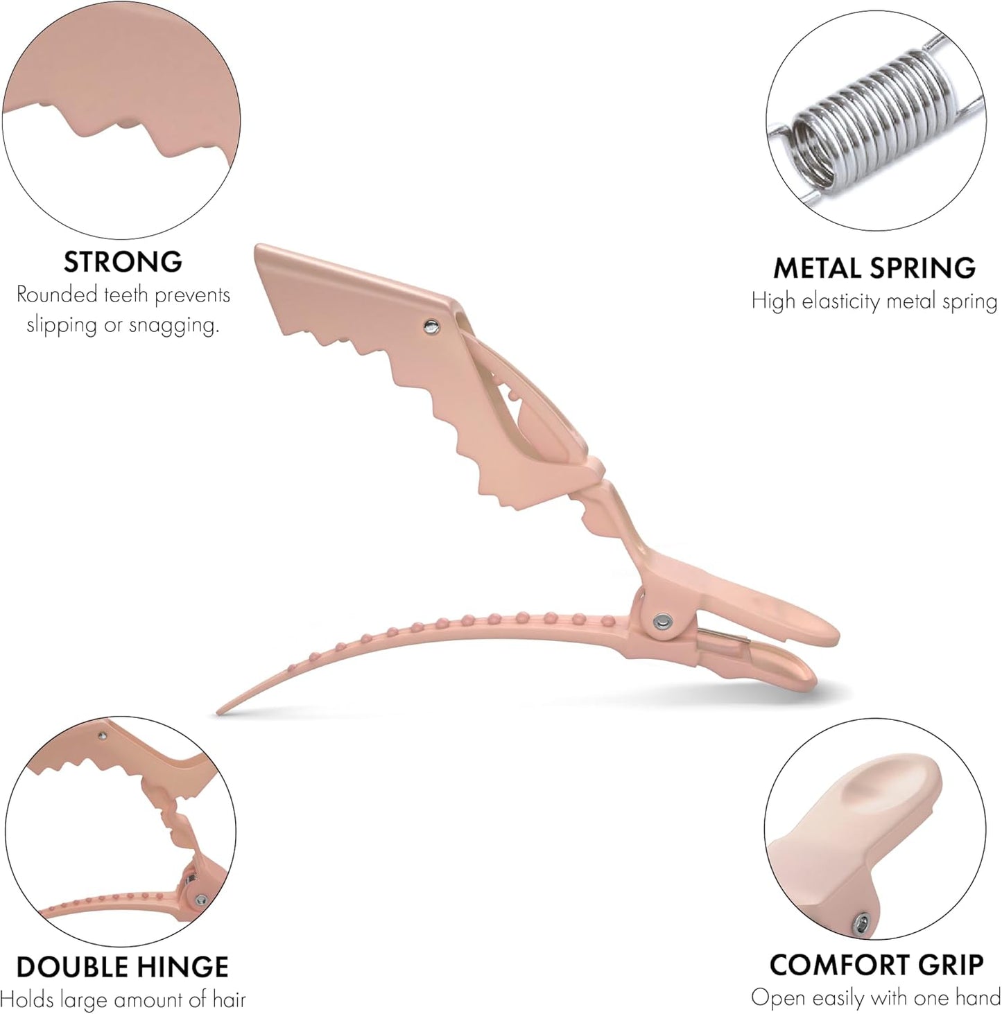 Neutral Alligator Hair Clips Set - 10 Pieces, Stylish Hair Accessories for Women