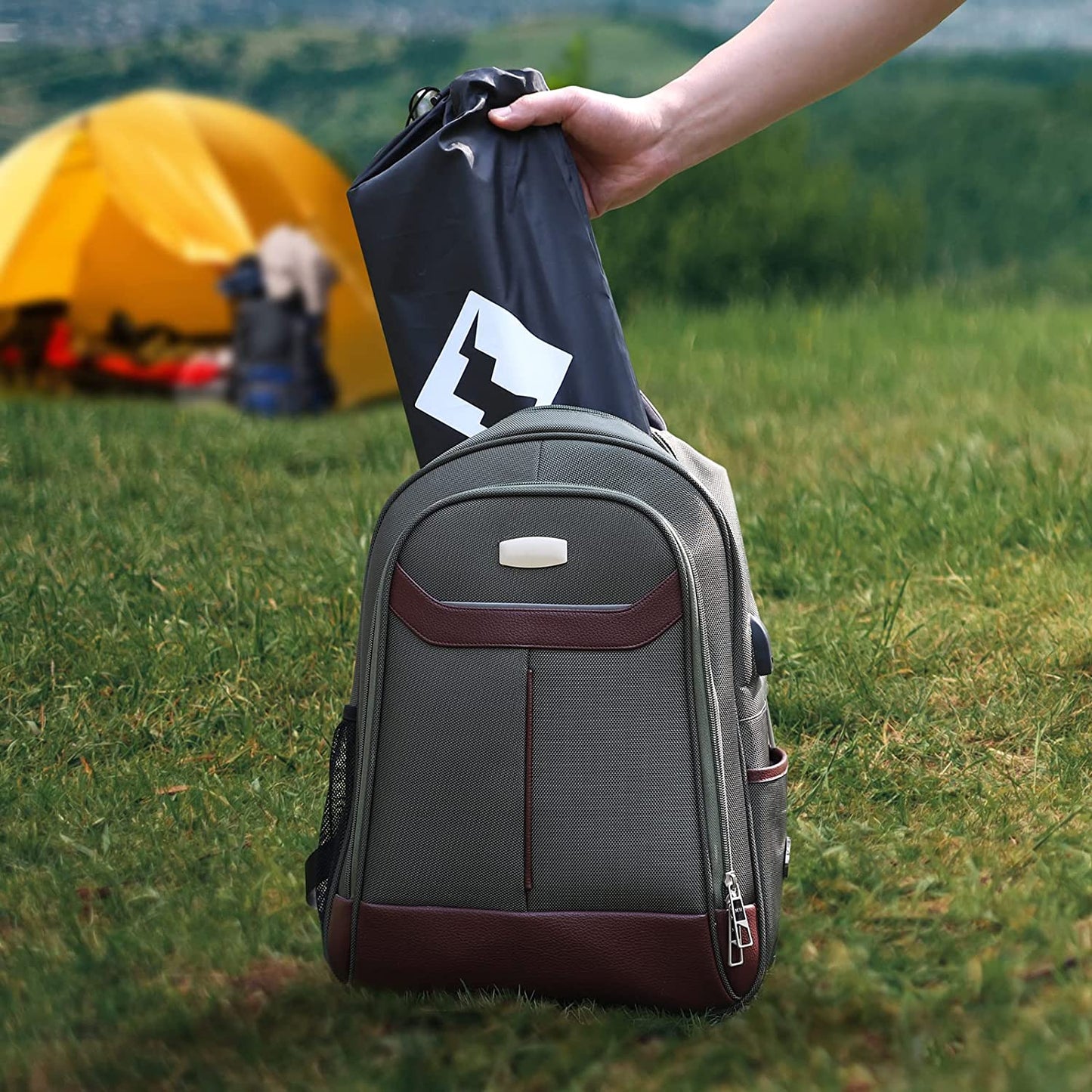Portable Ultralight Aluminum Folding Camping Table with Carry Bag for Outdoor Activities, Picnics, and Indoor Use - Green