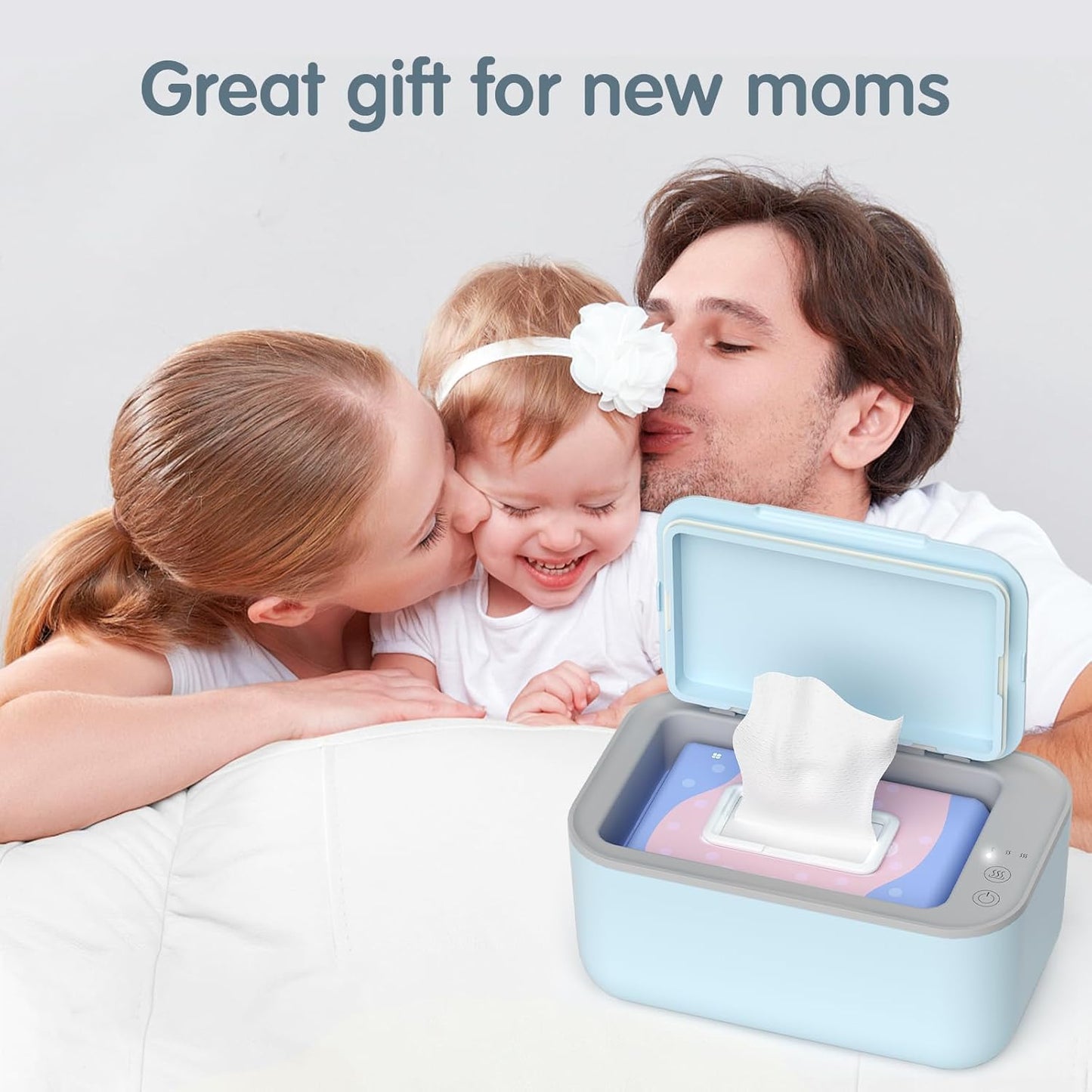 Baby Wipe Warmer - Wet Wipes Dispenser with 3-Step Temperature Control and Large Capacity Storage
