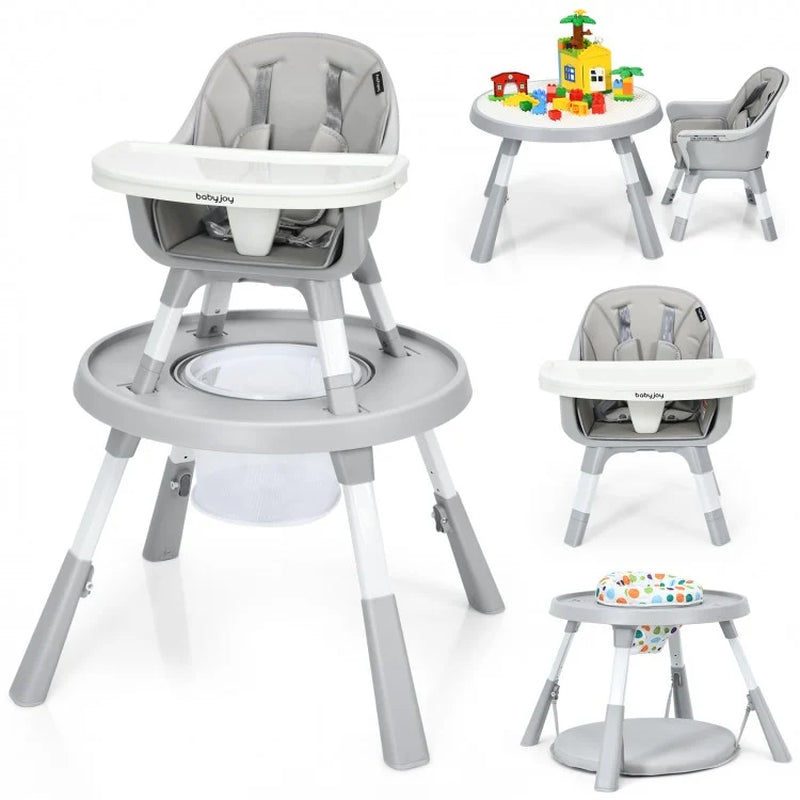 6-in-1 Adjustable Height Baby High Chair and Activity Center