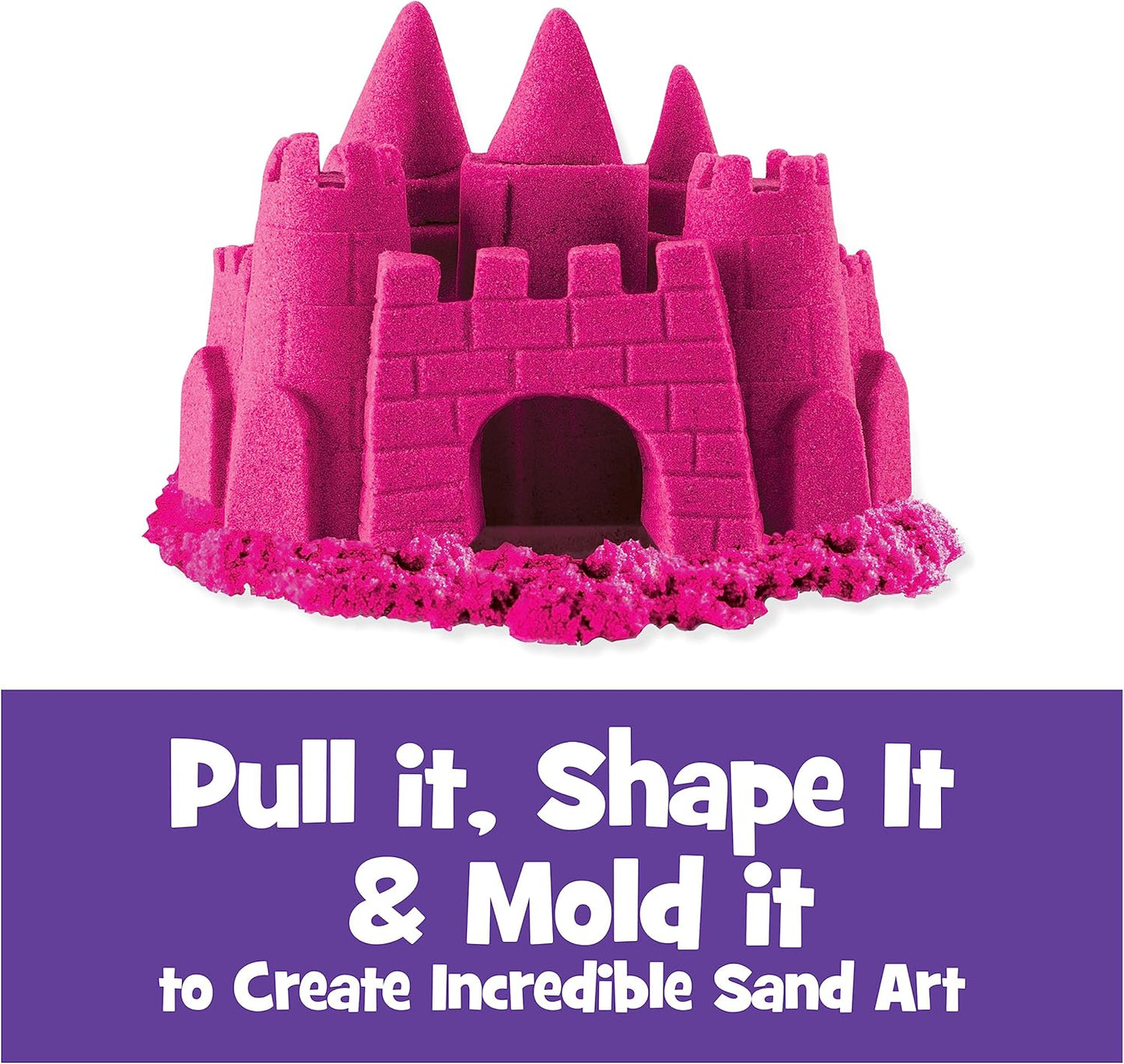 , 2Lb Pink Play Sand in Resealable Bag, Moldable Sensory Toys, Christmas Gifts for Kids Ages 3+