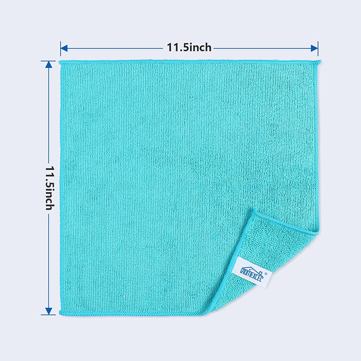 Microfiber Cleaning Cloths - 100 Pack Assorted Colors (Green, Blue, Yellow, Pink) - 11.5" x 11.5" Cleaning Towels