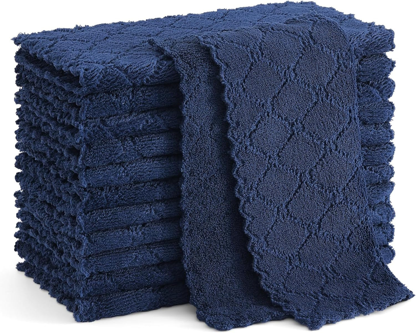 Microfiber Cleaning Cloths - 12 Pack, Ultra Soft & Absorbent Kitchen Towels, 10" x 10", Lint-Free Reusable Cloths