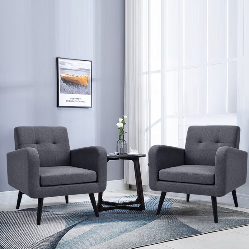 Contemporary Upholstered Accent Chair with Rubberwood Legs