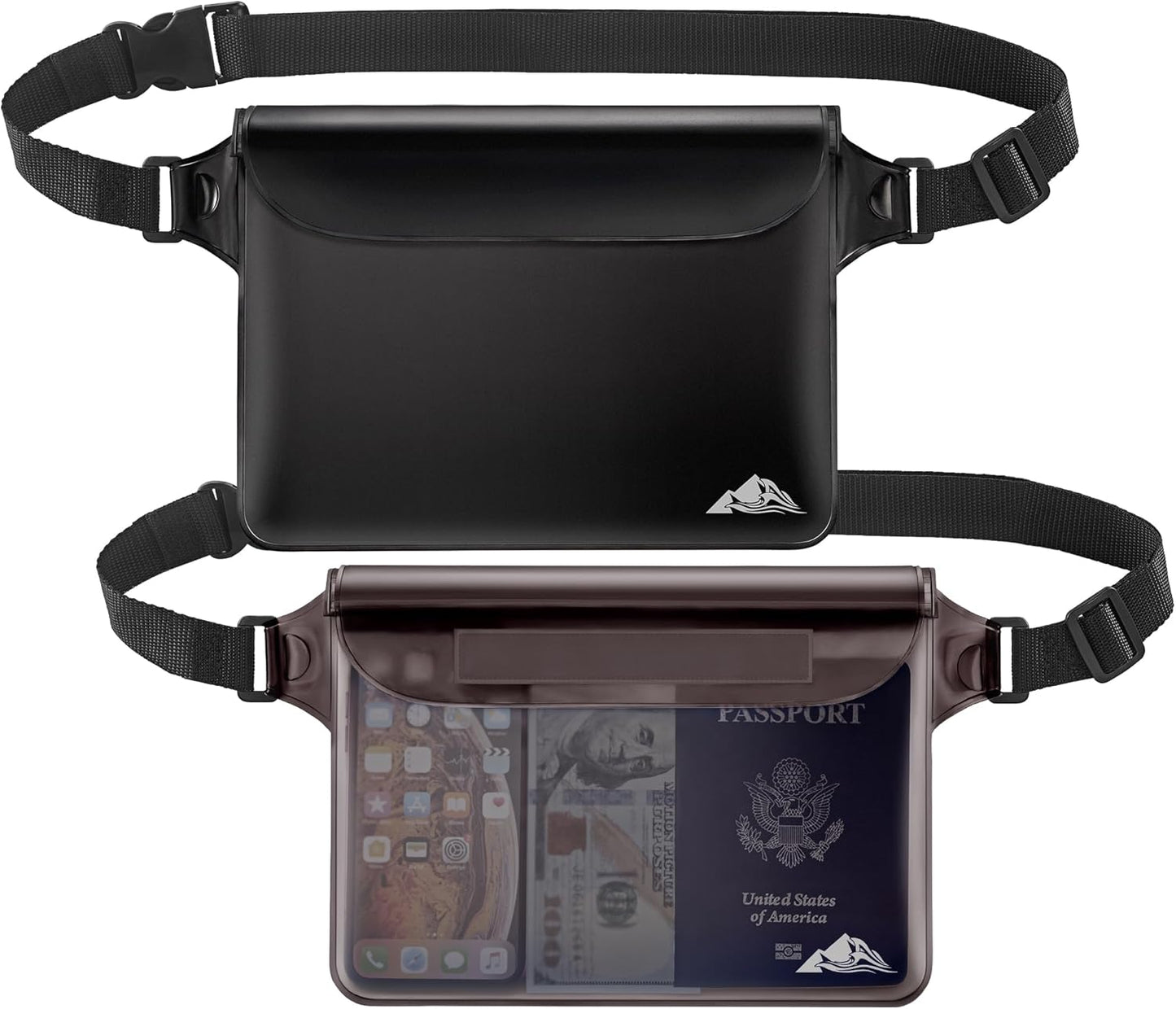 2-Pack Waterproof Pouch - Touch Sensitive Screen and Adjustable Waist Strap | Protect Your Phone and Valuables During Water Activities |