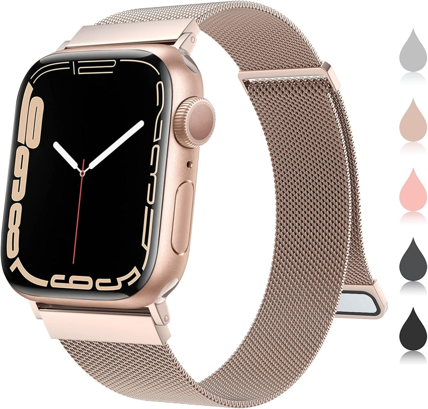 Adjustable Stainless Steel Magnetic Bracelet for Apple Watch Bands - Compatible with Ultra 2/1 and Series 10/9/8/7/6/5/4/3/2/1/SE for Men and Women