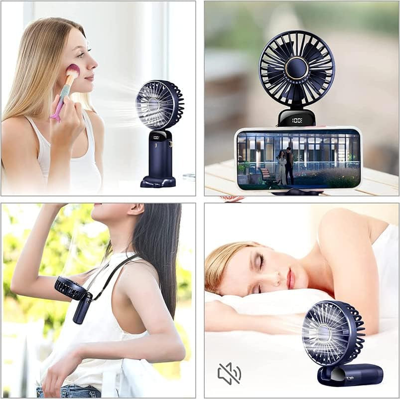 Rechargeable Portable Handheld Fan with 5000mAh Battery, 5 Speed Settings, LED Display - Ideal for Office, Bedroom