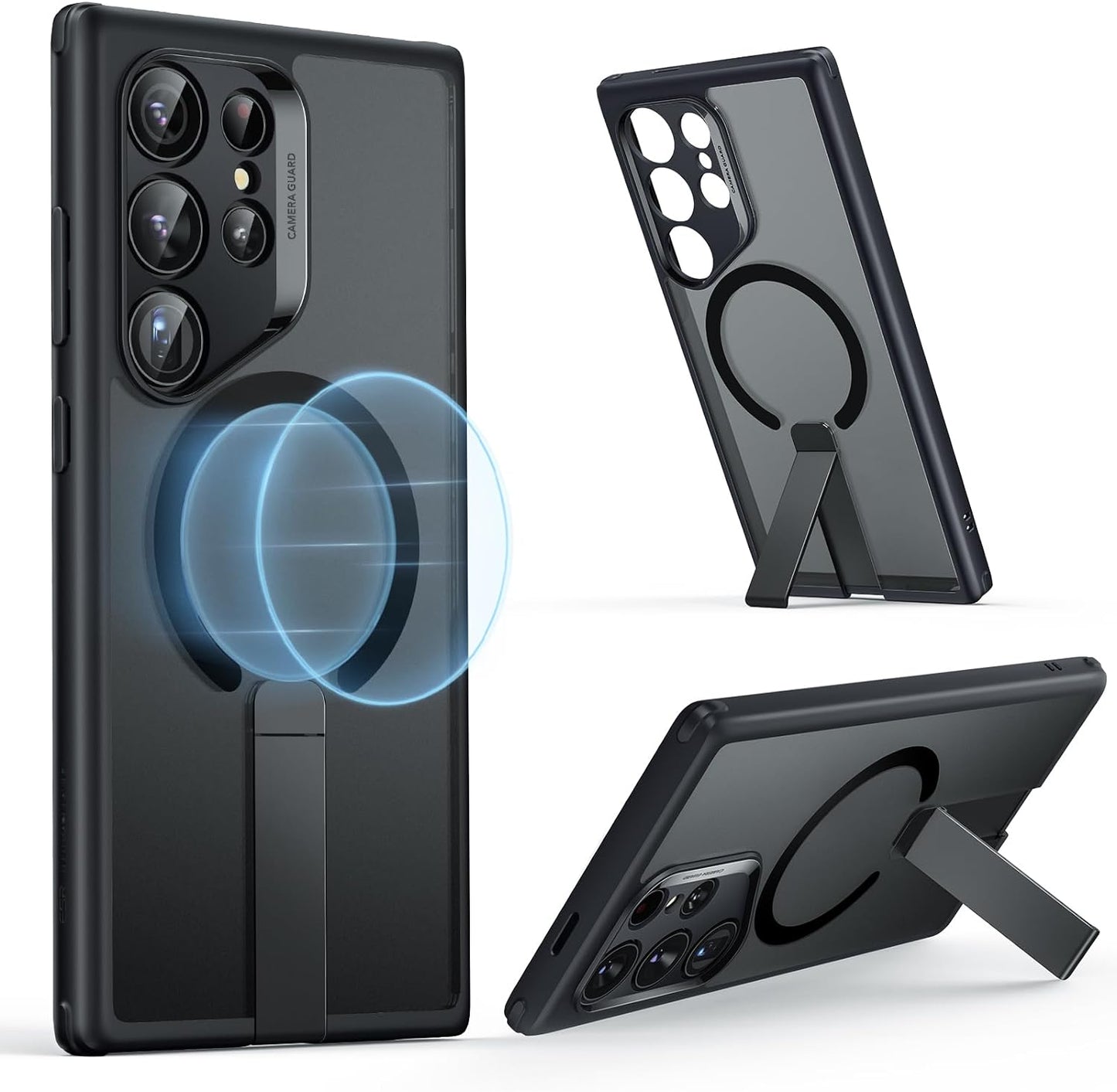 Samsung Galaxy S24 Ultra Case - MagSafe Compatible Magnetic Case - 3 Stand Modes, Drop Protection, and Boost Kickstand - Black