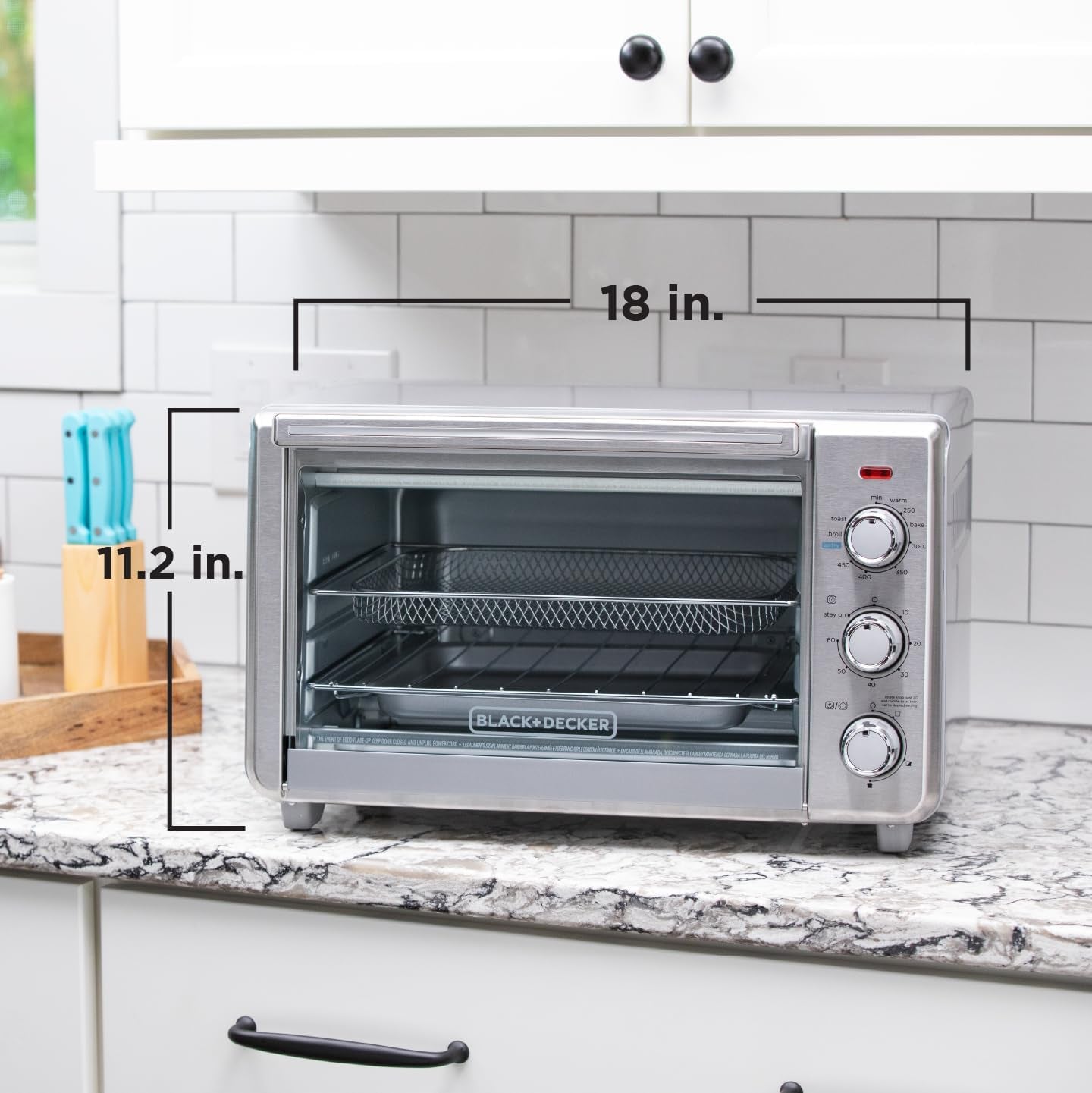 Crisp 'N Bake Air Fry Toaster Oven - Accommodates 12" Pizza, Silver Finish