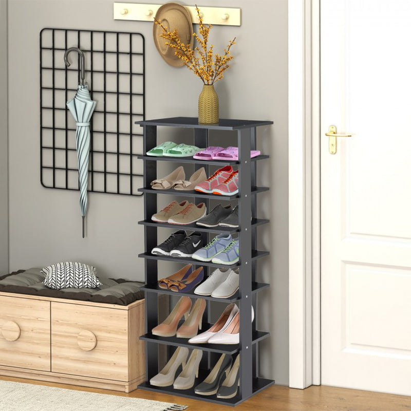 7-Tier Free-Standing Vertical Shoe Rack with Sleek Shelving Storage