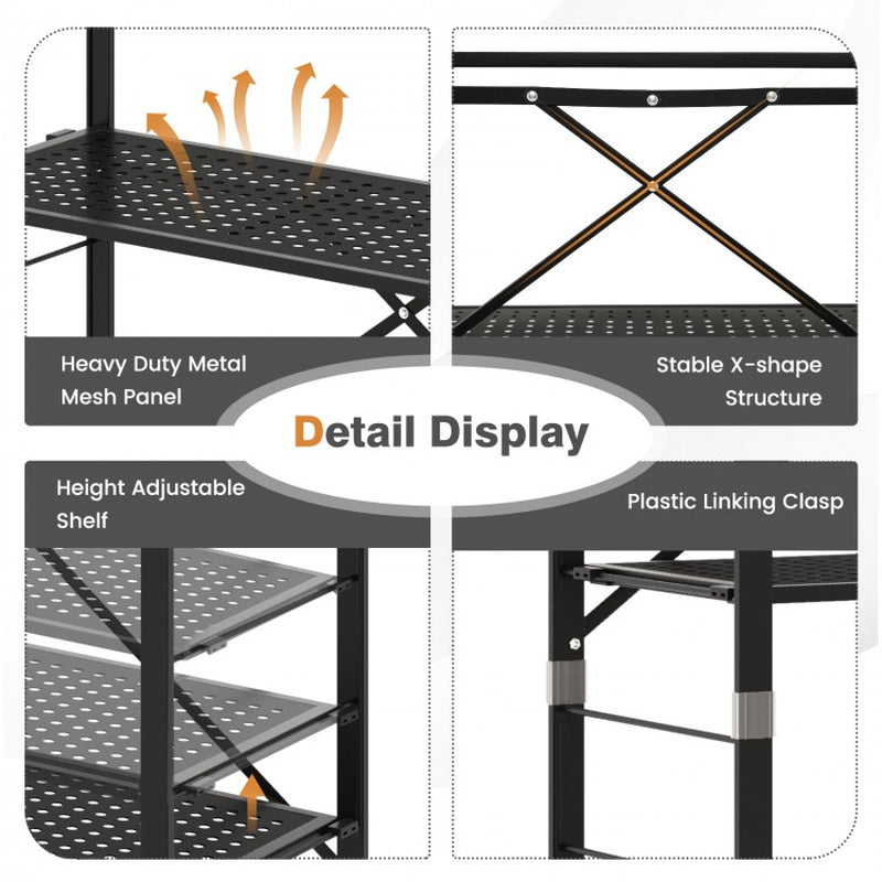 Adjustable 5-Tier Shelving Unit on Wheels for Garage, Kitchen, and Balcony Use