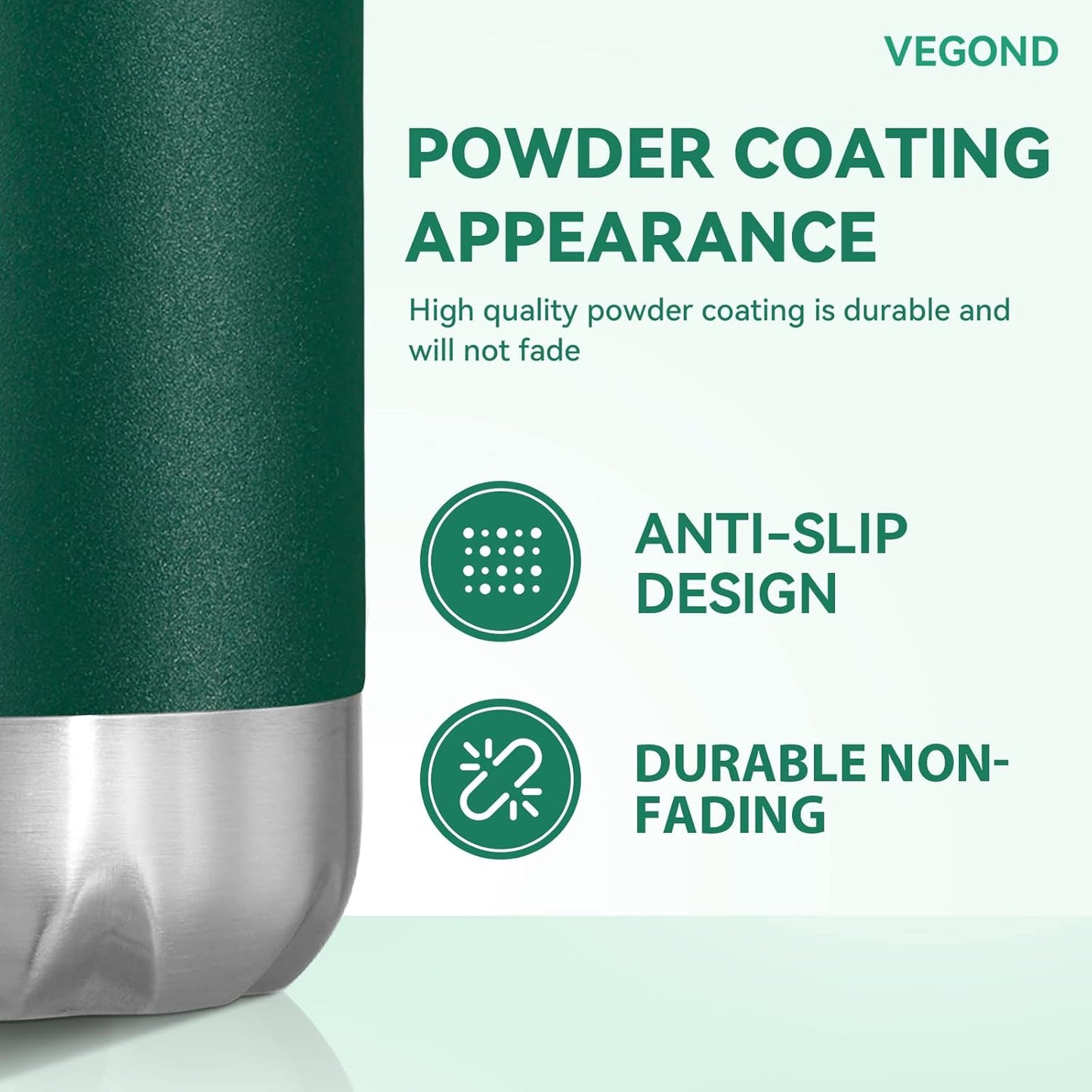 17 oz Stainless Steel Insulated Water Bottle - Reusable Double Wall Vacuum Flask for Hot and Cold Beverages, BPA Free