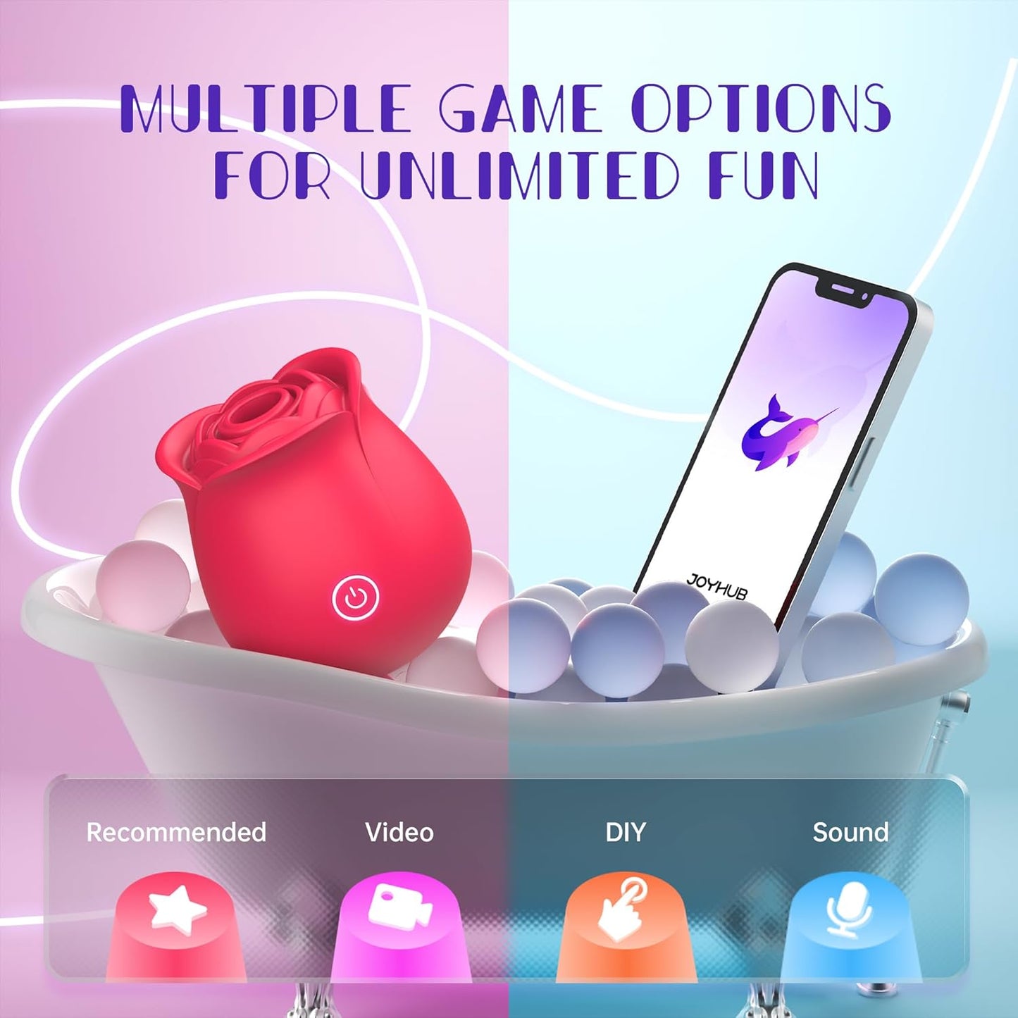 Rose Sex Toys Dildo Vibrators Sucking Sex Toys for Women Clitoral Nipple Stimulator G Spot Vibrators, Suction Vibrator Rose Sucker Sex Toy for Woman Female Couples, USB Rechargeable Adult Toys