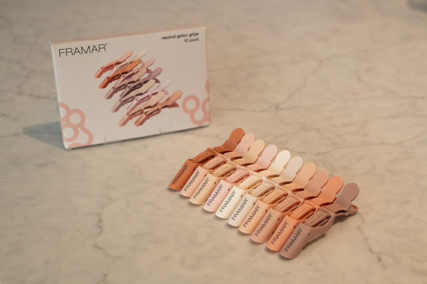 Neutral Alligator Hair Clips Set - 10 Pieces, Stylish Hair Accessories for Women