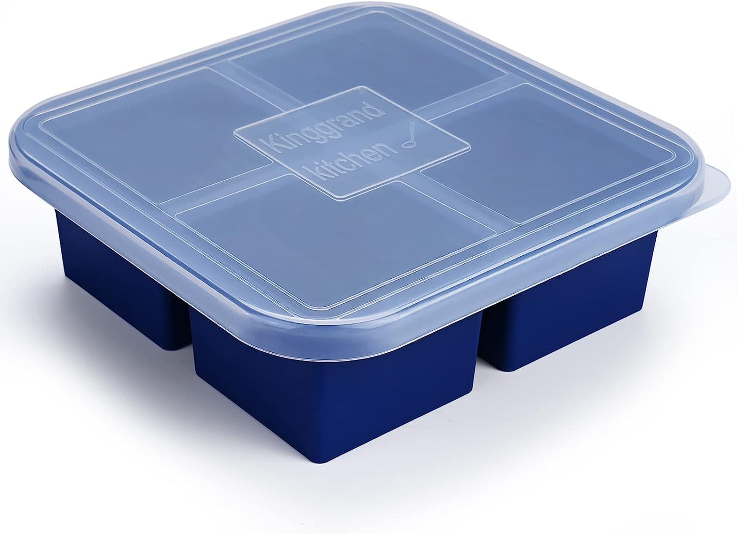 Silicone Freezer Tray with Lids,1-Cup Portion Molds for Easy Food Storage, 2 Sets