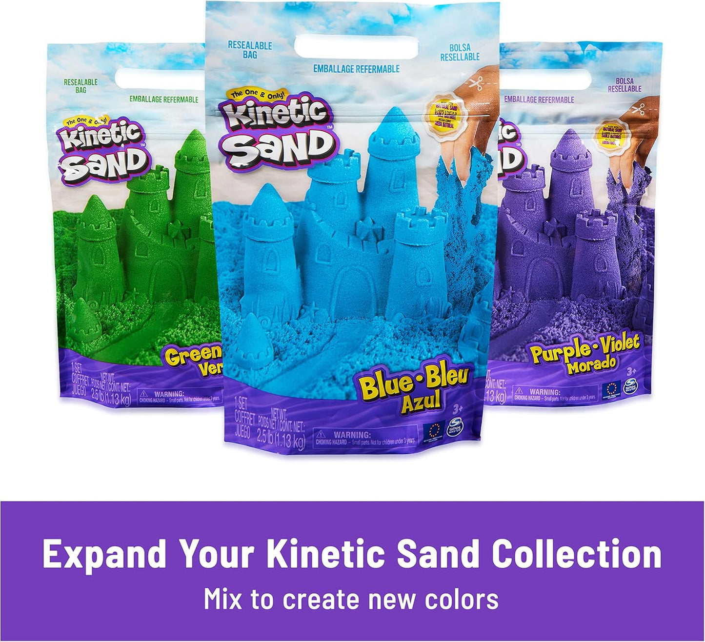 , 2Lb Pink Play Sand in Resealable Bag, Moldable Sensory Toys, Christmas Gifts for Kids Ages 3+