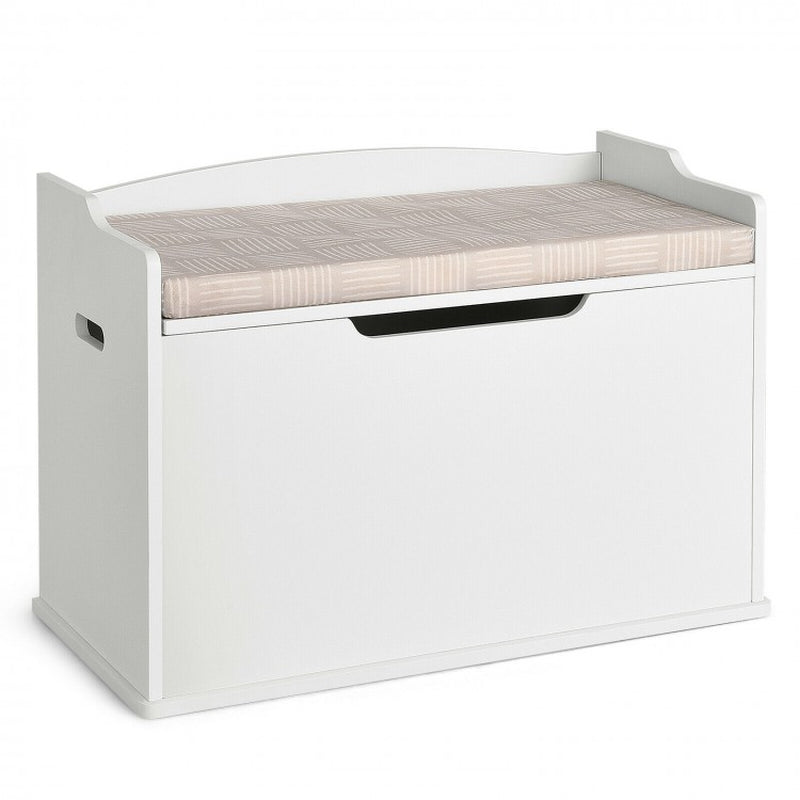 Children's Wooden Flip-Top Storage Chest Bench with Cushioned Hinge