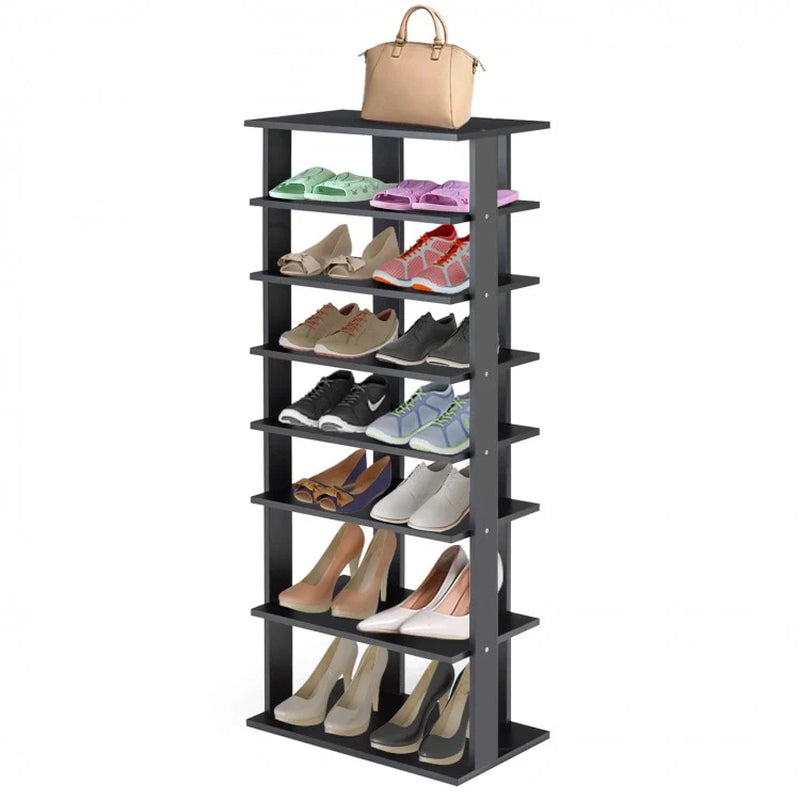 7-Tier Free-Standing Vertical Shoe Rack with Sleek Shelving Storage