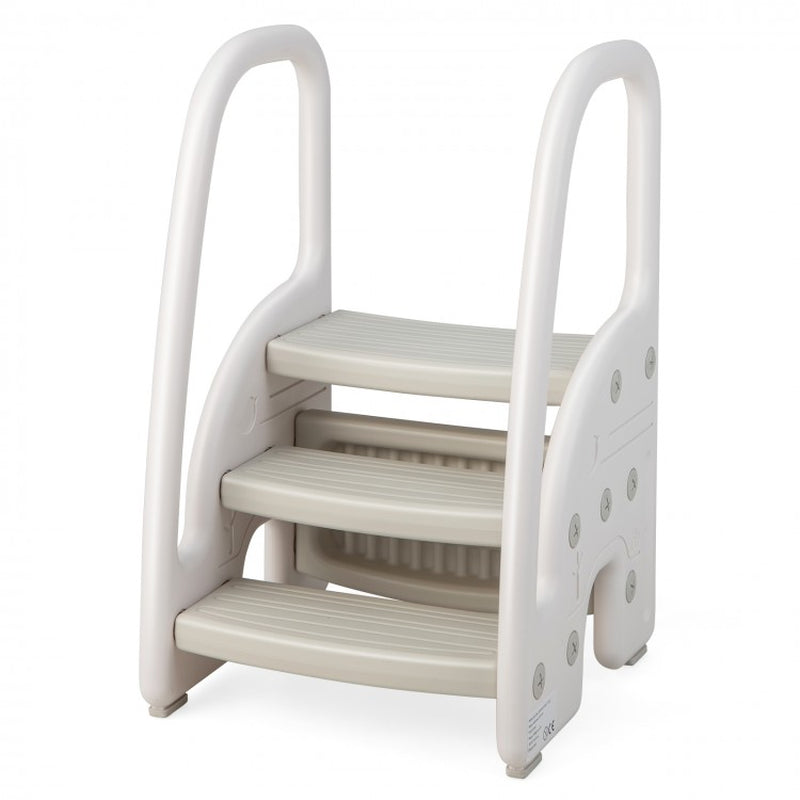 Toddler 3-Step Stool with Safety Handles and Non-Slip Pedals