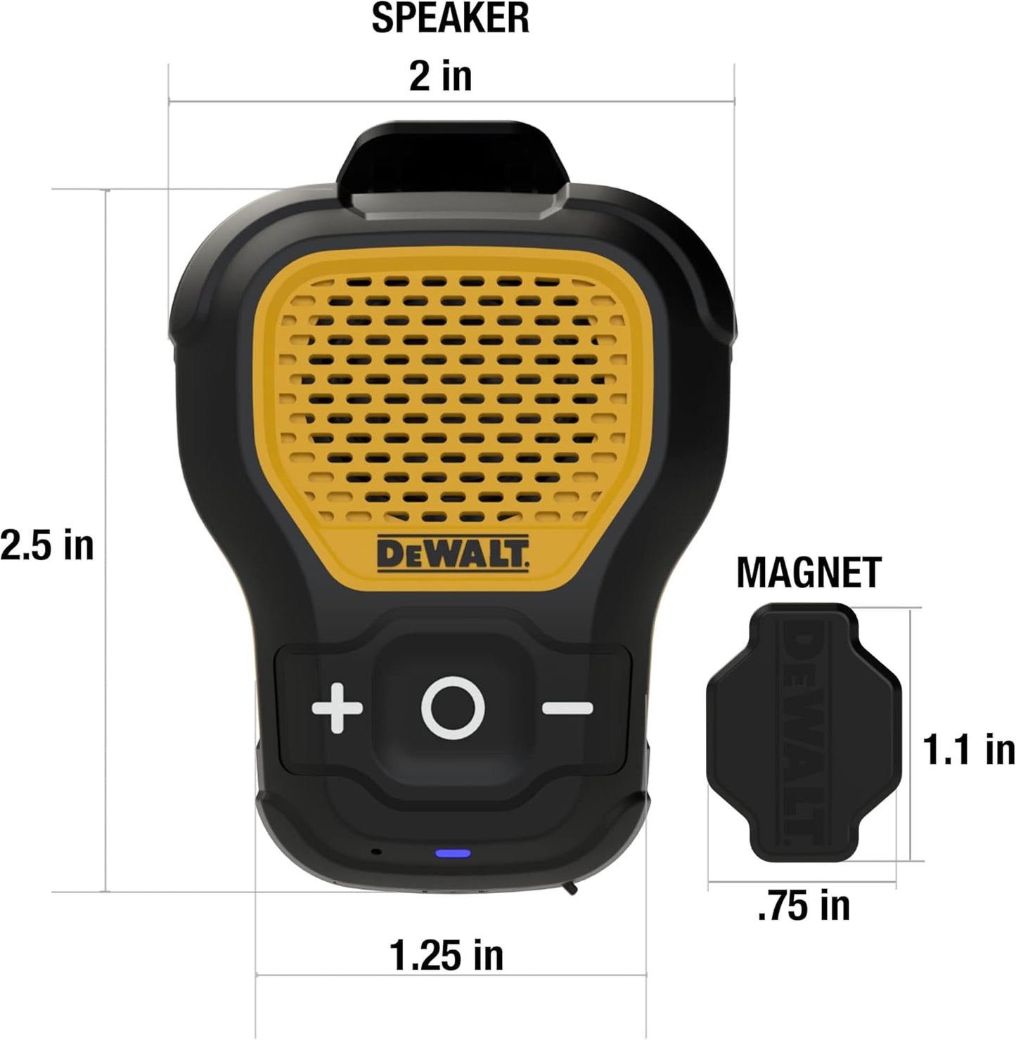 Wearable Bluetooth Portable Speaker - Magnetic Clip - Water-Resistant - Built-In Microphone, Hands-Free Music, Calls