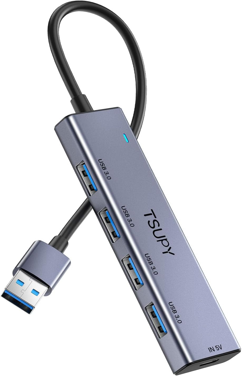 USB 3.0 Hub - Ultra Slim Portable Data Splitter with 5Gbps Speed for Desktop, Laptop, PS4, Chromebook, and More