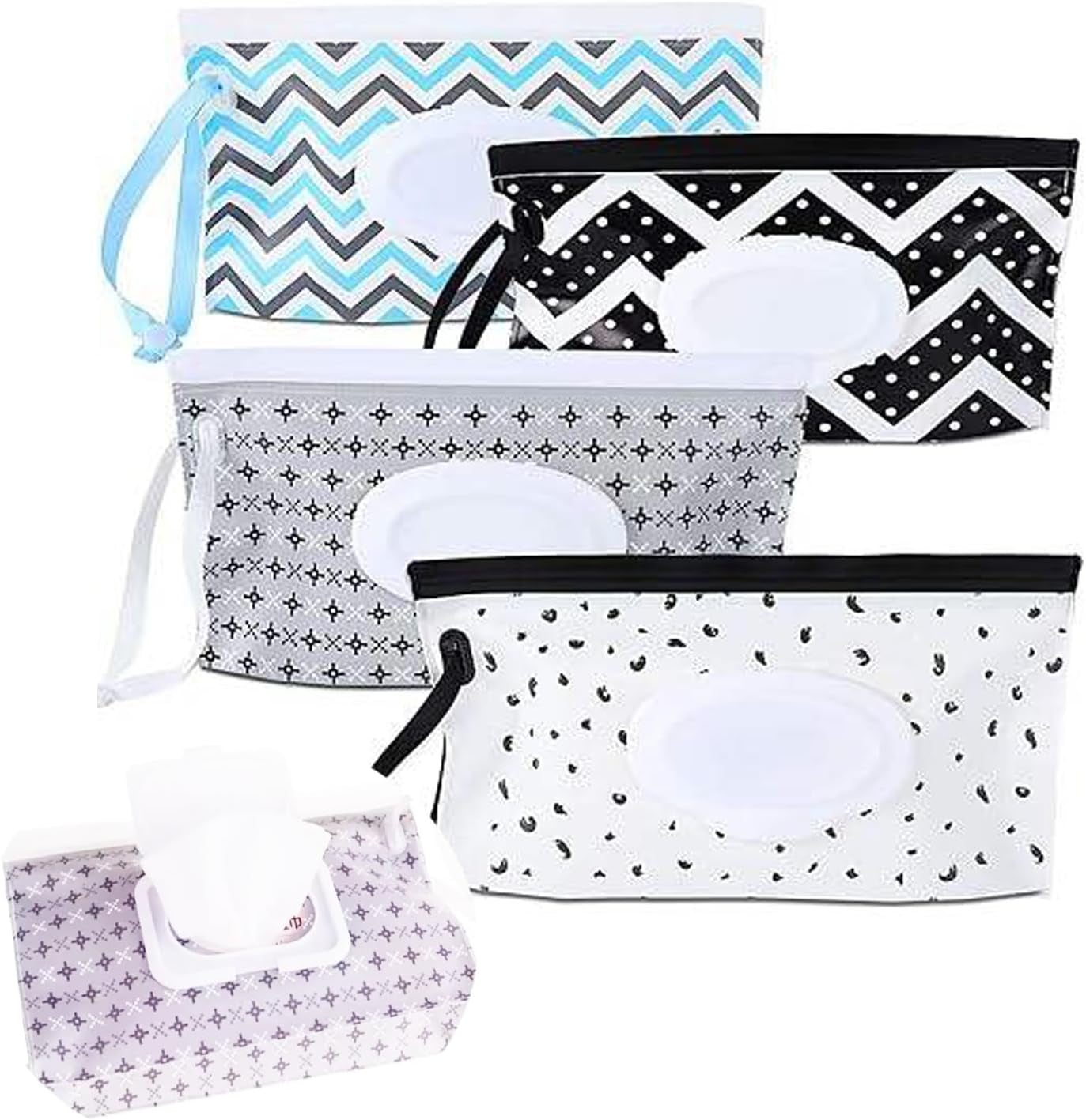 4-Pack Portable Refillable Baby Wipe Dispenser -Great for Travels, and Outdoor Activities