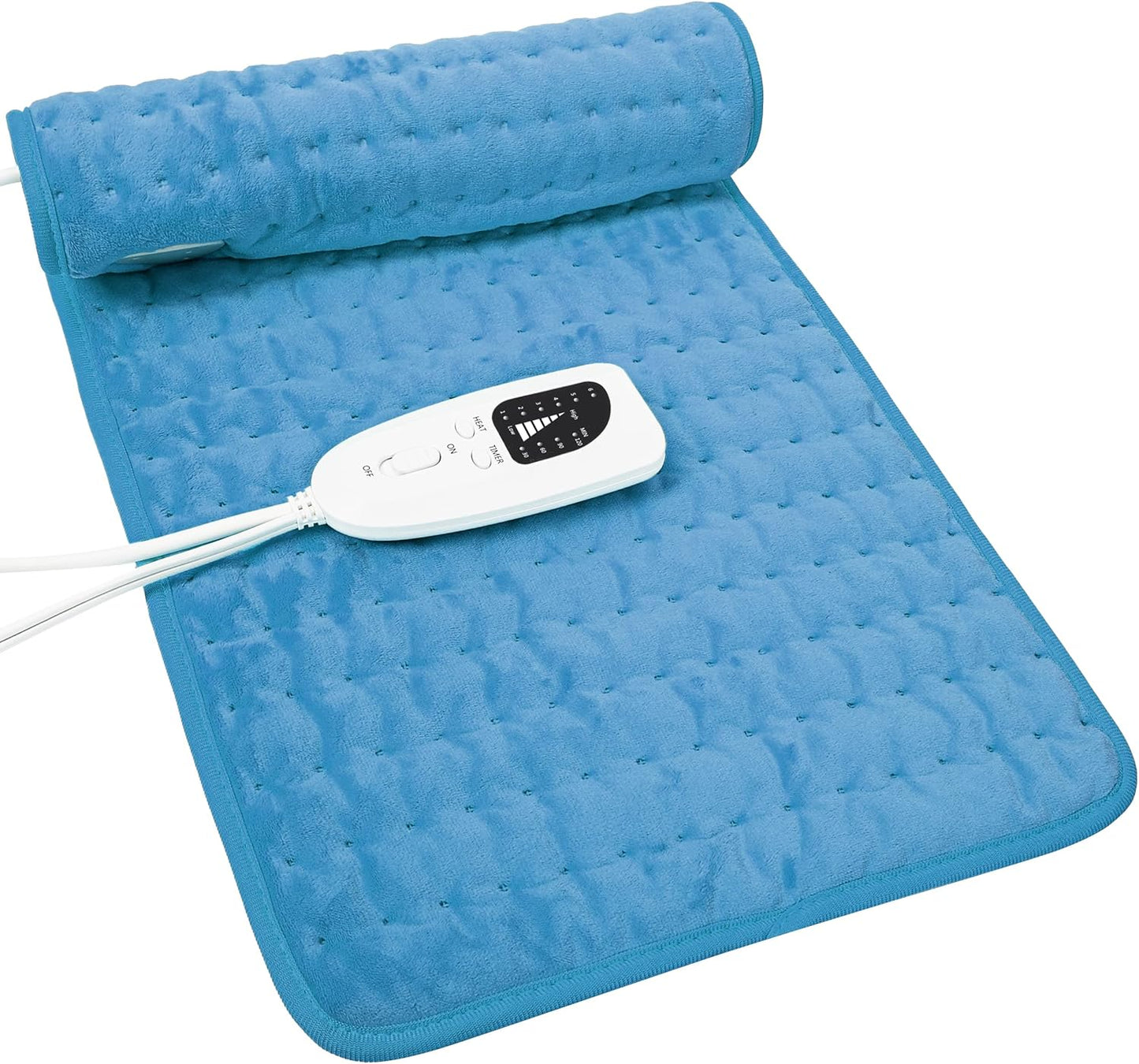 Electric Heating Pad with Moist and Dry Heat Options, Adjustable Temperature and Timer Settings
