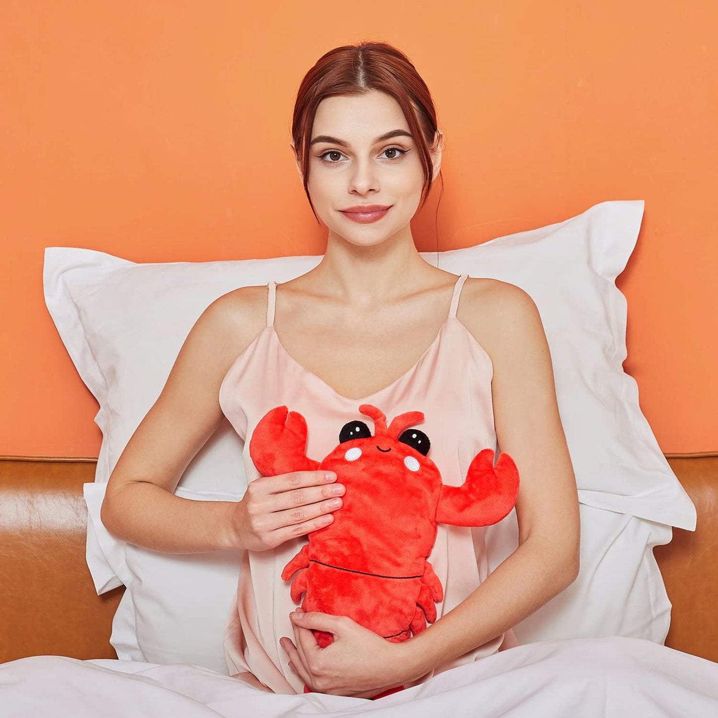 Microwavable Heating Pad for Cramps, Cuddly Warming Pillow, Cute Lobster Plush with Heating Pad