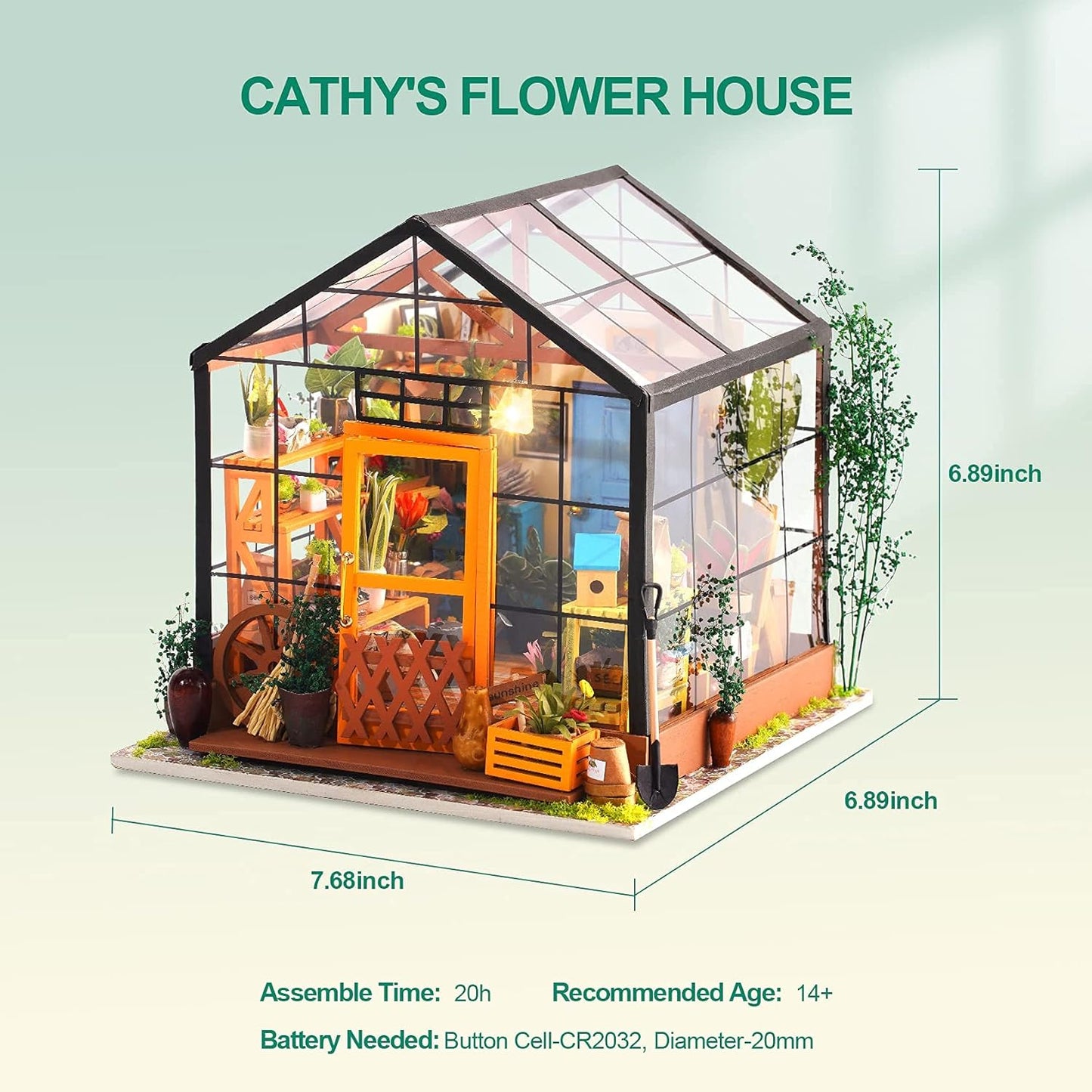 Miniature House Kit, DIY Dollhouse Kit Crafts for Adults, 1:24 Scale Model House Kit for Adults to Build, Best Gift for Her - Cathy'S Flower House