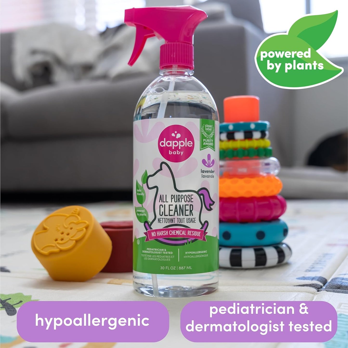 All Purpose Cleaning Spray, Multi-Purpose Cleaner, Baby Safe - Plant Based Household, Sweet Lavender Scented