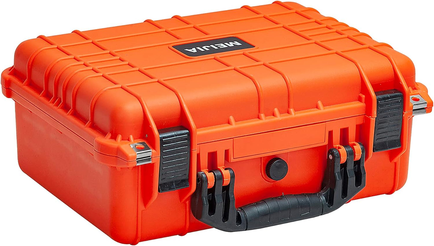 Portable Waterproof Hard Case - Customizable Foam -Drones, Equipment, Firearms - 15.98 x 12.99 x 6.85 Inches (Orange)