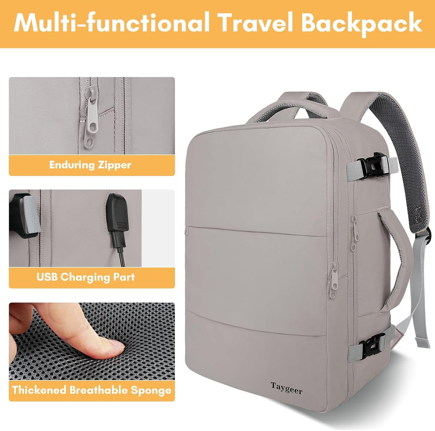 Women's Laptop Backpack Purse with 15.6-Inch Compartment, Airline Approved Travel Bag for College, Nursing, and Business Use - Brown