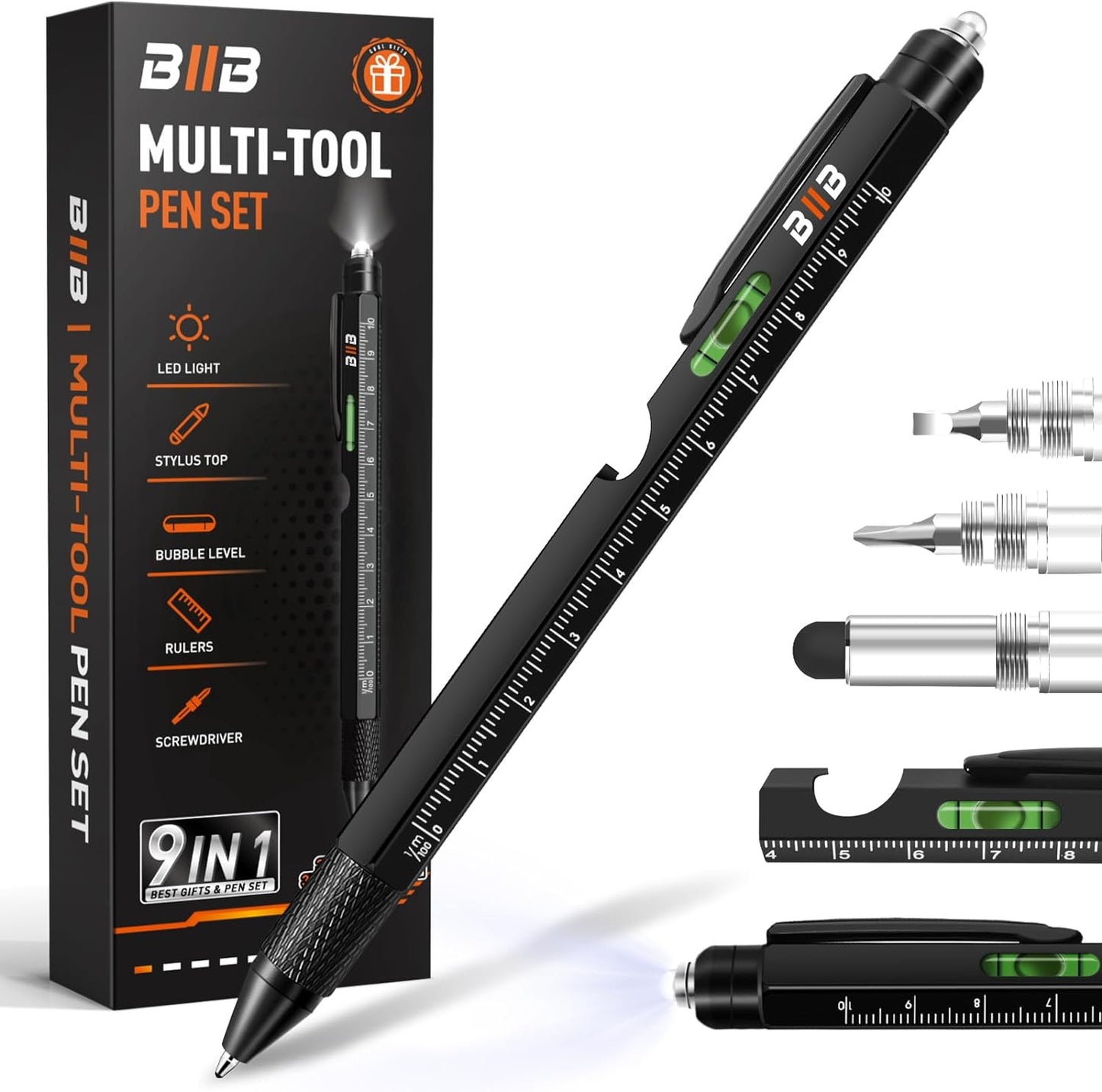 9-in-1 Multitool Pen: Ideal Valentine's Day Gift for Him, Perfect for Dads and Boyfriends, Unique Birthday Present for Men Who Have Everything, Thoughtful Gadgets from Daughters