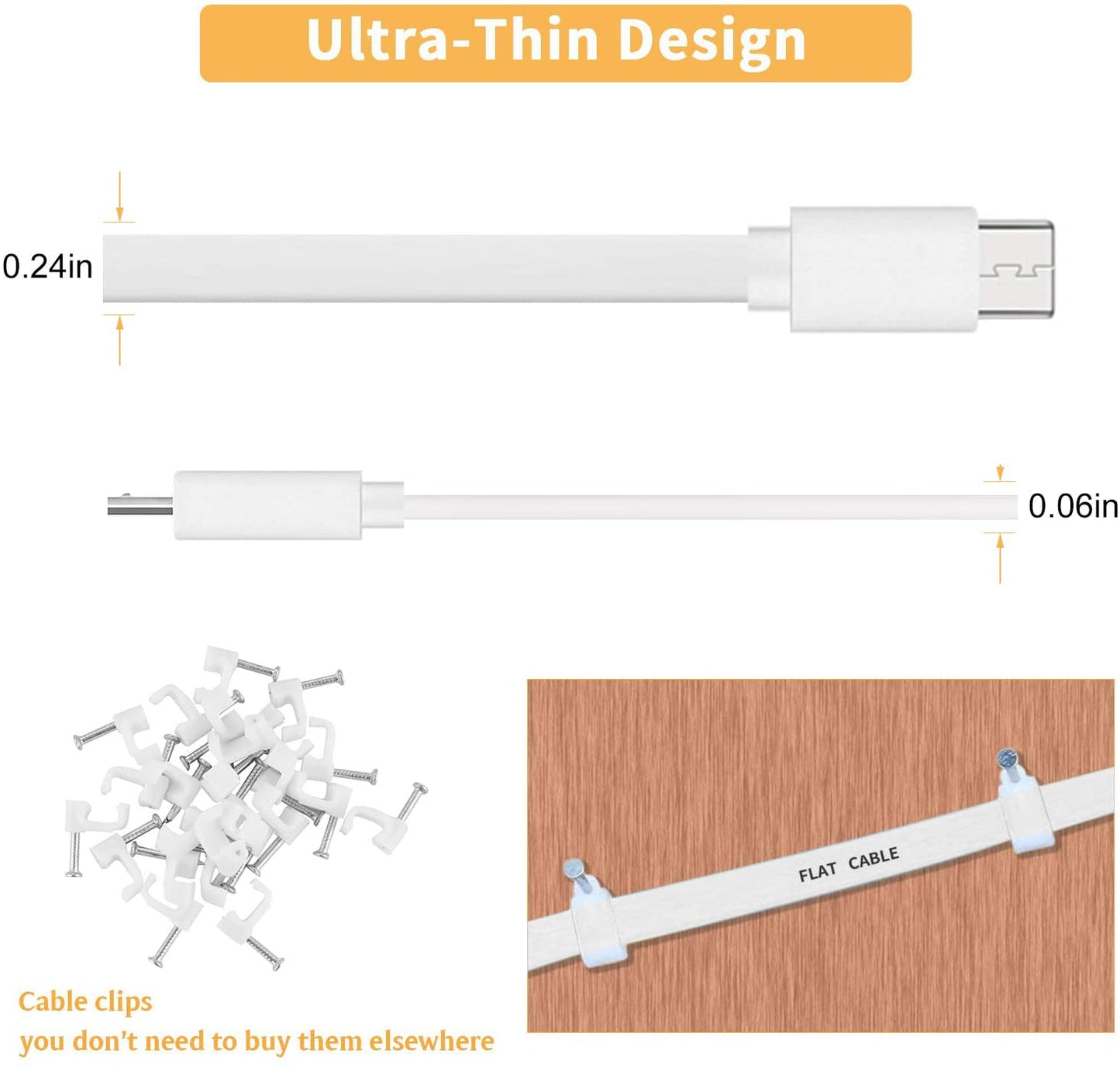 2 Pack 20FT Power Extension Cable Compatible with Wyze Cam V4,Wyzecam,Wyze Cam Pan,Wyze Cam Og,Nestcam Indoor,Blink,Amazon Cloud Camera,Usb to Micro USB Durable Charging and Data Sync Cord(White)