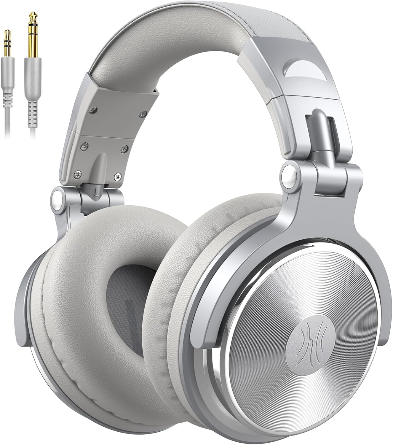 Over-Ear Wired Headphones - 50mm Neodymium Drivers, In-Line Microphone, and Dual 3.5mm/6.35mm Connectors