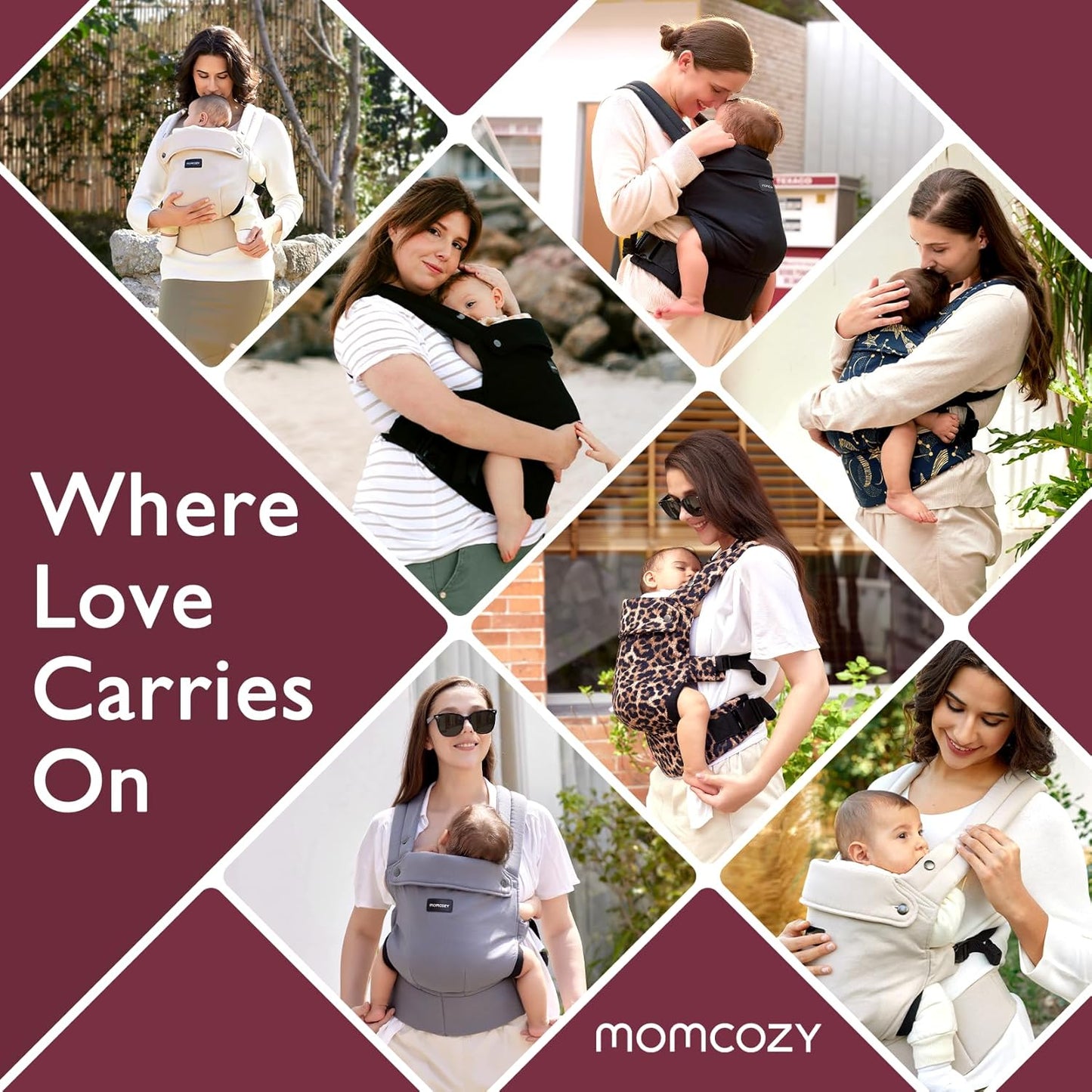 Ergonomic Baby Carrier - Newborn, Toddler, Lightweight Cozy Design, 7-44 lbs, Hands-Free Parenting, Enhanced Lumbar Support