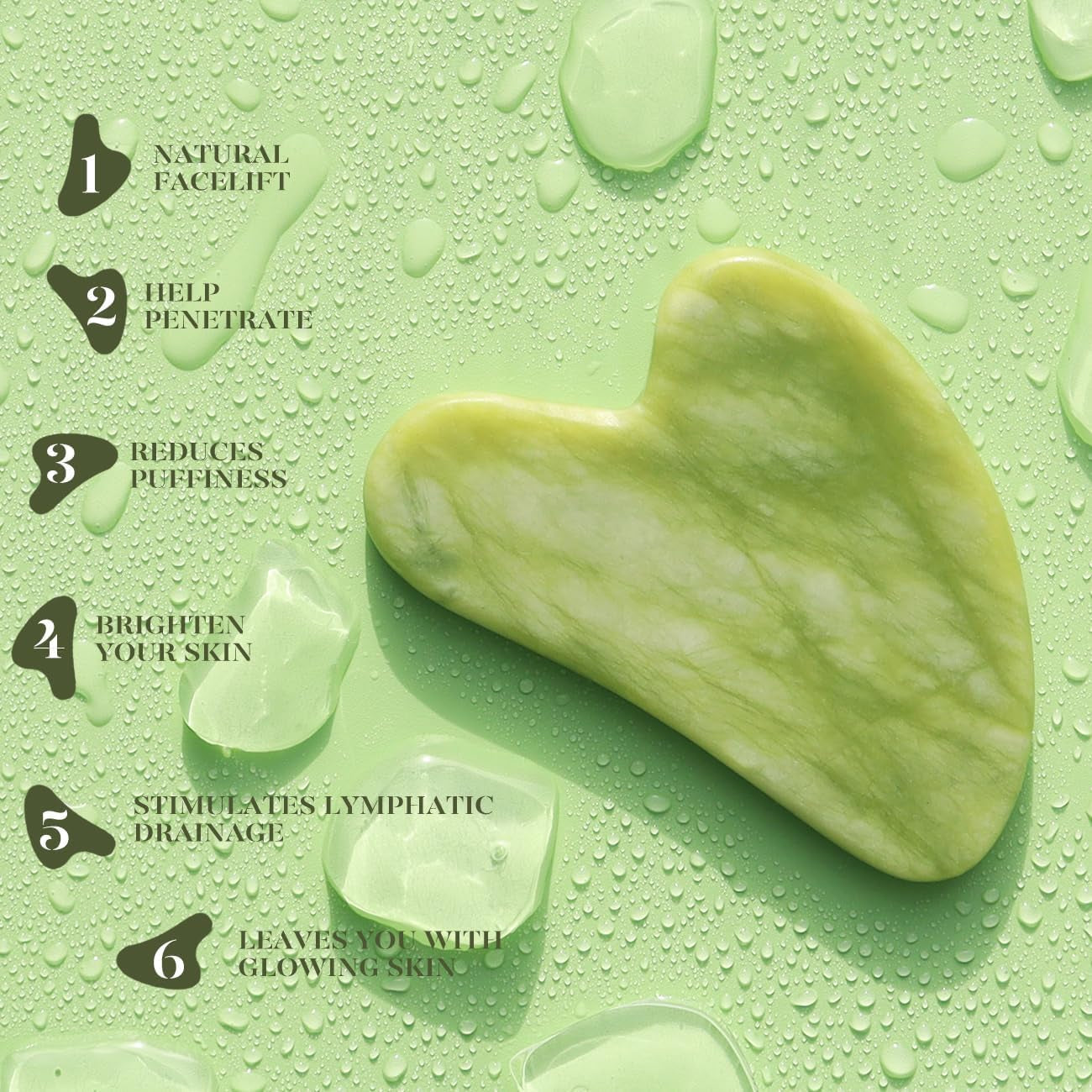Gua Sha Facial Tool and Jade Roller Set for Anti-Aging, Puffiness Reduction, and Skin Tightening - Self-Care Gift for Men and Women - Crafted from Xiuyan Jade