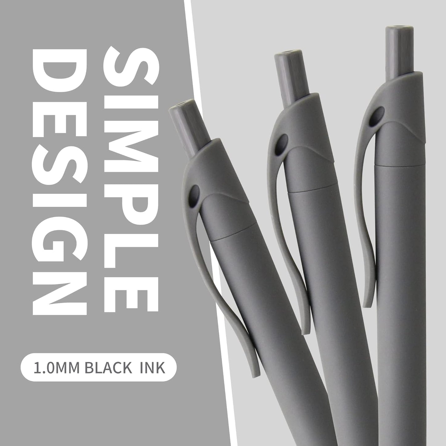 Pens Bulk, 50 Pack No Bleed Black Click Pens, Wholesale Retractable Ballpoint Pens, Pens Medium Point, Smooth Ink Pens, 1.0MM Black Ink