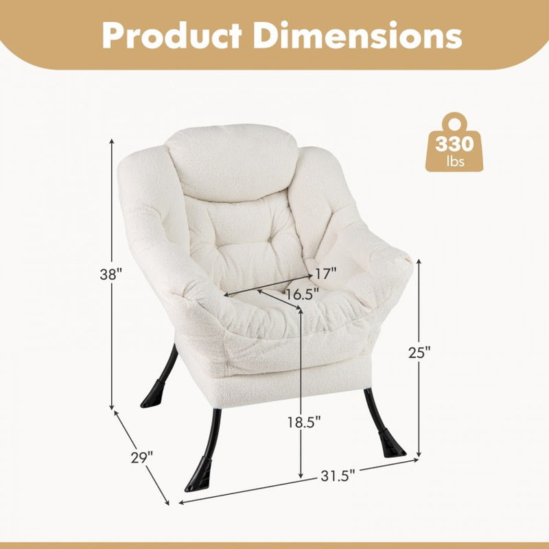 Sherpa Upholstered Accent Chair with Comfort Headrest