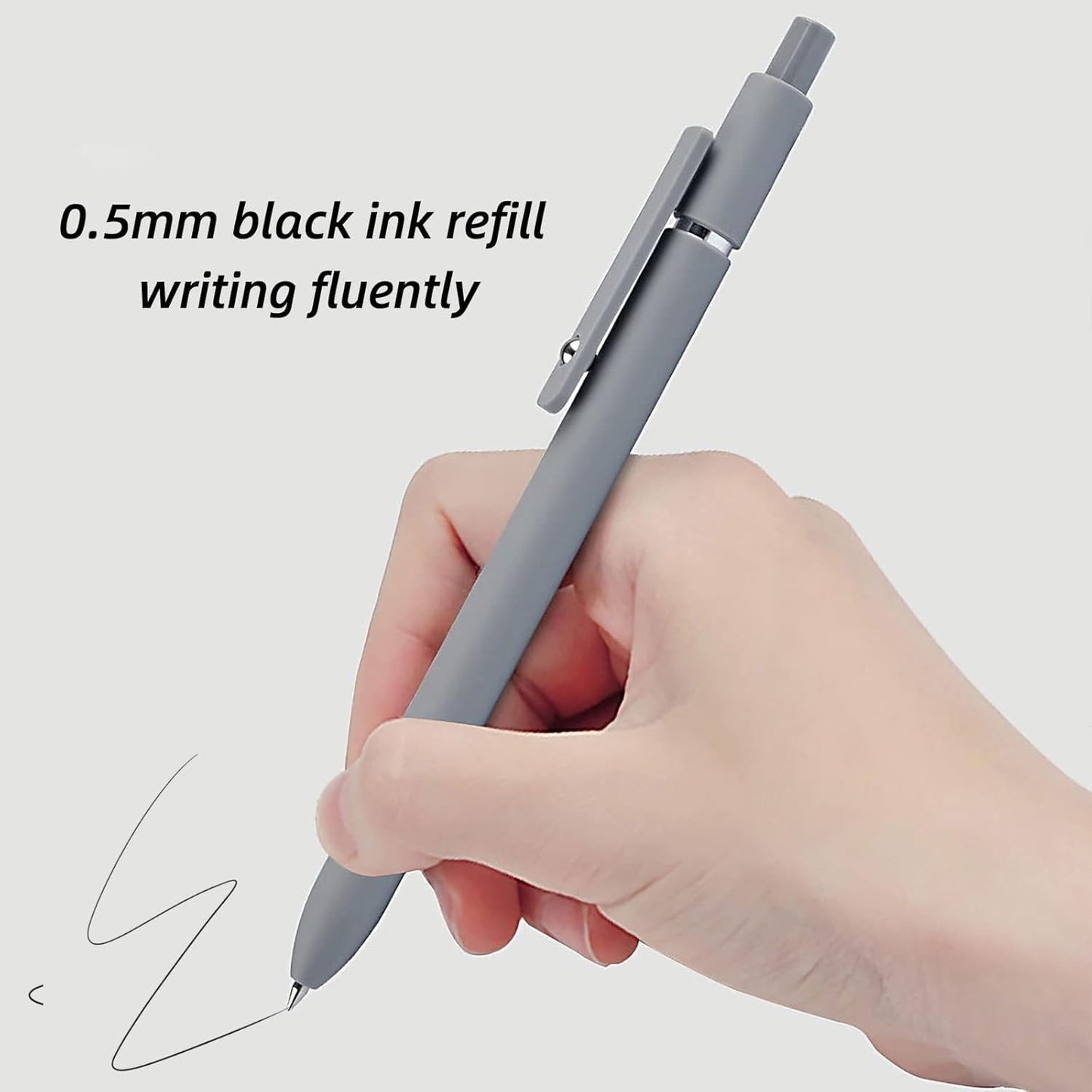 High-End 0.5mm Japanese Black Ink Gel Pens - Set of 5 Fine Point Retractable Writing Instruments for Journaling and Note Taking