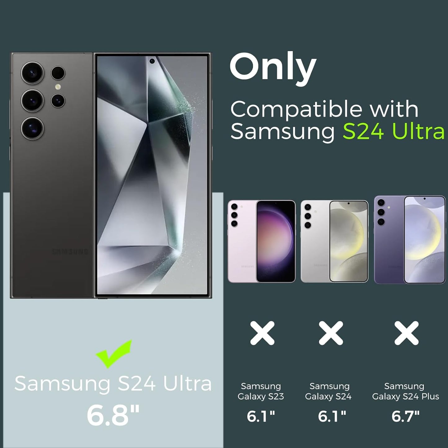 Waterproof Case for Galaxy S24 Ultra - IP68 Rated, Magnetic Kickstand, Lens and Drop Protection, Impact Resistant TPU+PC Design