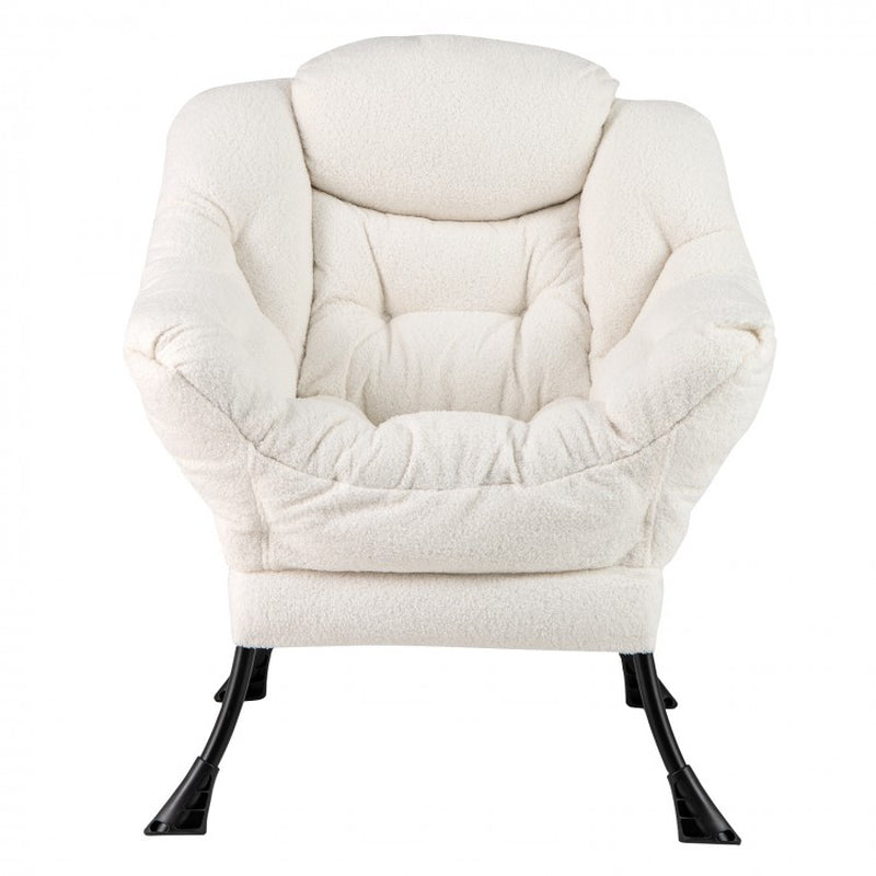 Sherpa Upholstered Accent Chair with Comfort Headrest