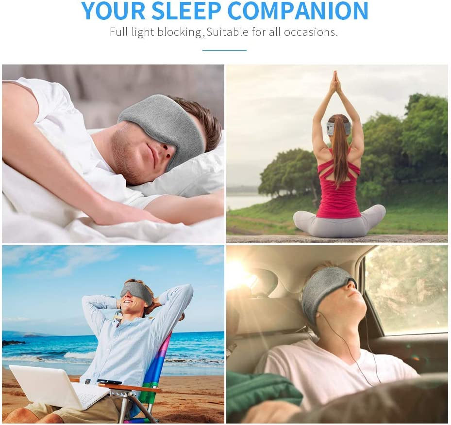 Handmade Cotton Sleep Mask - Enhanced Light Blocking Eye Mask for Comfortable Sleep, Travel, and Naps - Includes Pouch