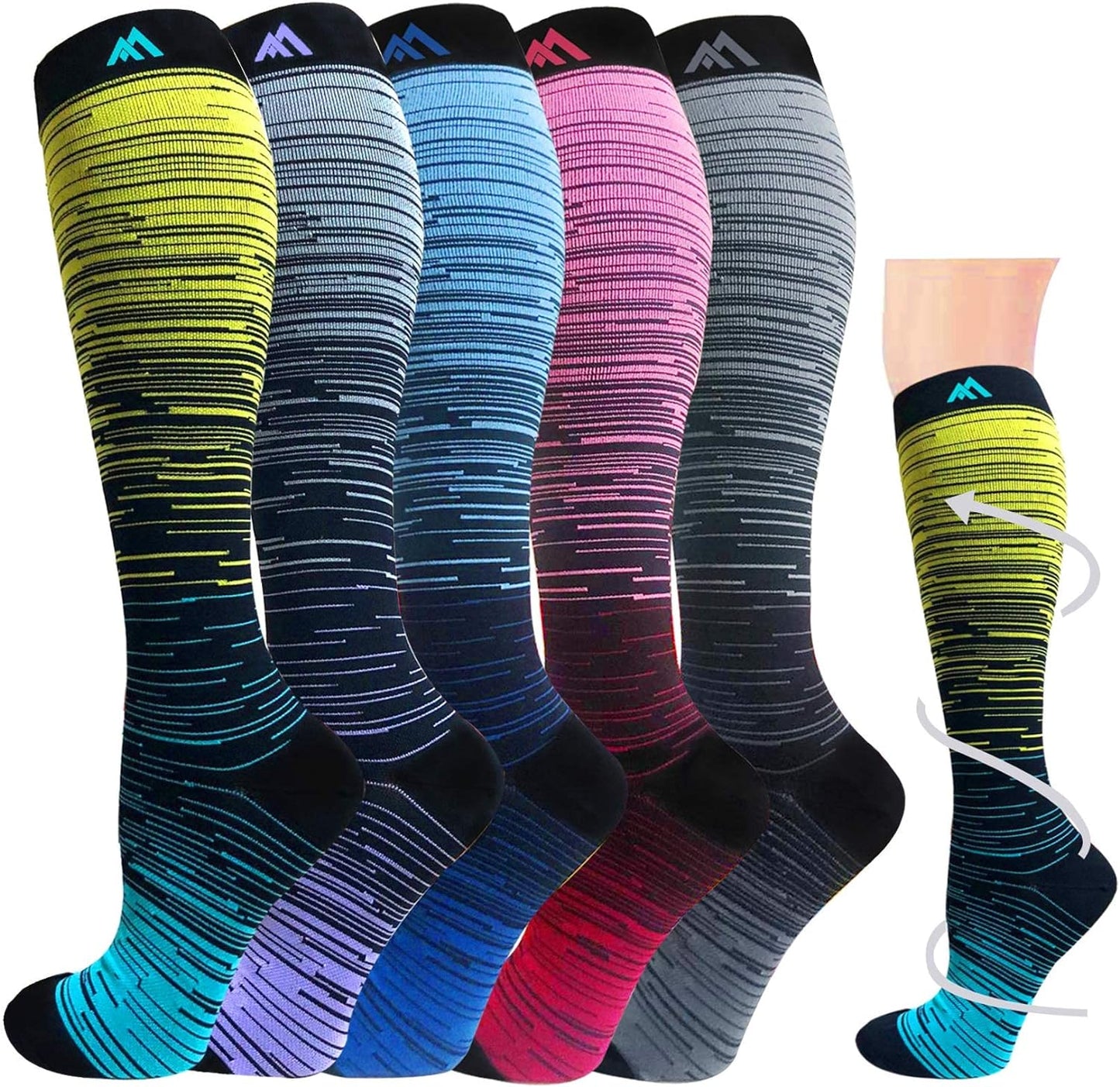 Graduated Compression Socks for Women&Men Wide Calf Comfort Best for Circulation,Pregnancy,Nurse,Running,Travel