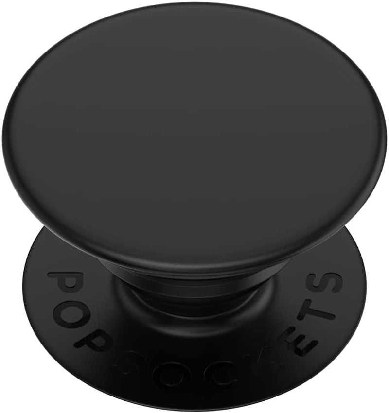 Swappable Adhesive Top Pop-Grip - Drop Protection, Swappable Top, Collapsible, Ergonomic Design, Adhesive for Phones and Tablets - Black