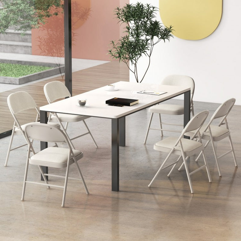 Set of 6 Foldable Chairs with Padded Seats and Fabric-Covered Backrests