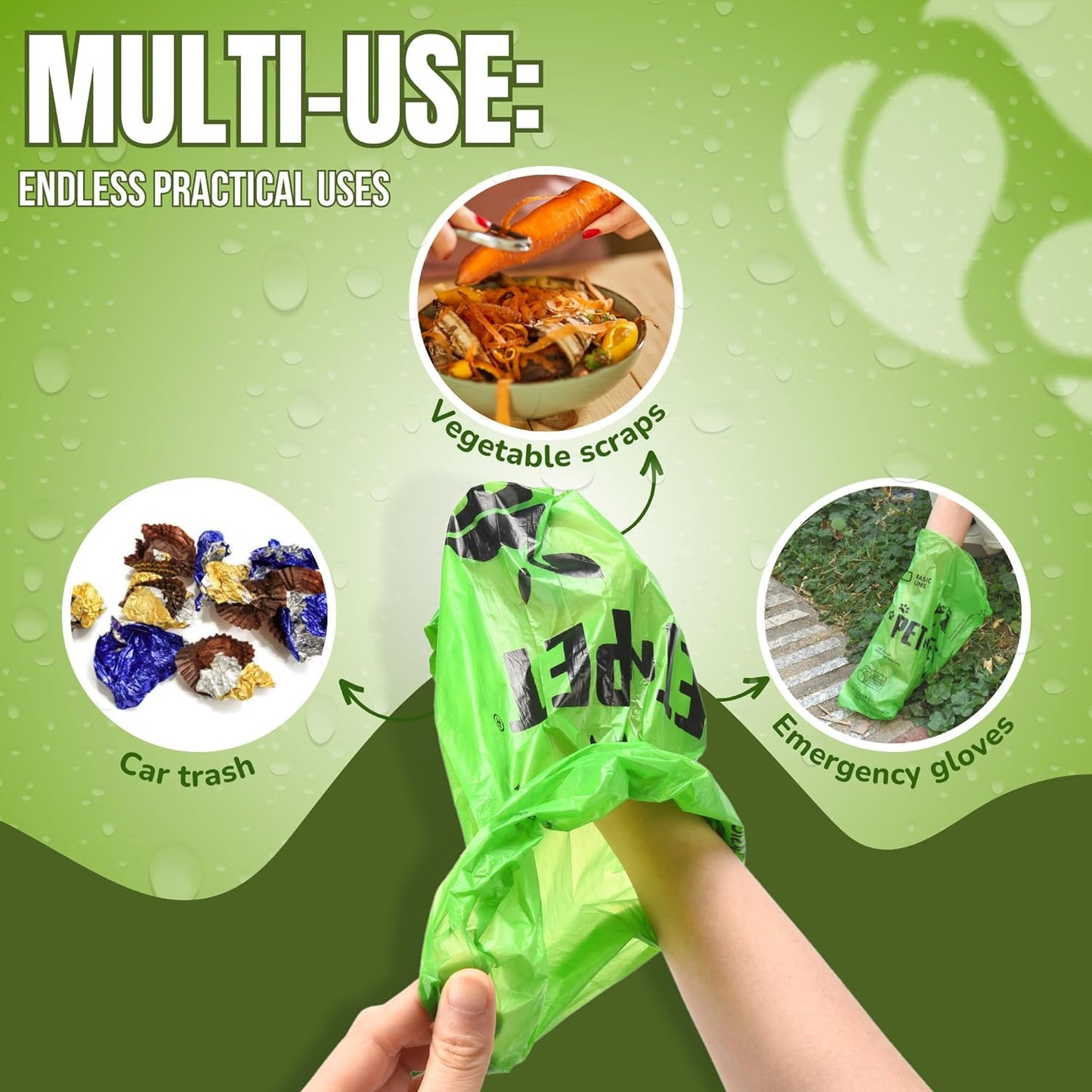 Pet Dog Waste Bags, USDA Certified 38% Plant-Based & 62% PE Leakproof, Durable, Eco-Friendly Dog Poop Bags