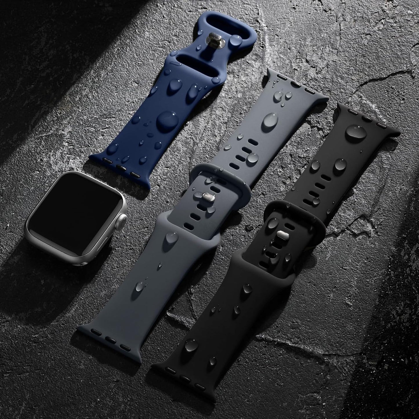 5-Pack Soft Silicone Sport Strap for Apple Watch Series 10-3, Compatible with Ultra and SE Models, Breathable Design for Men and Women