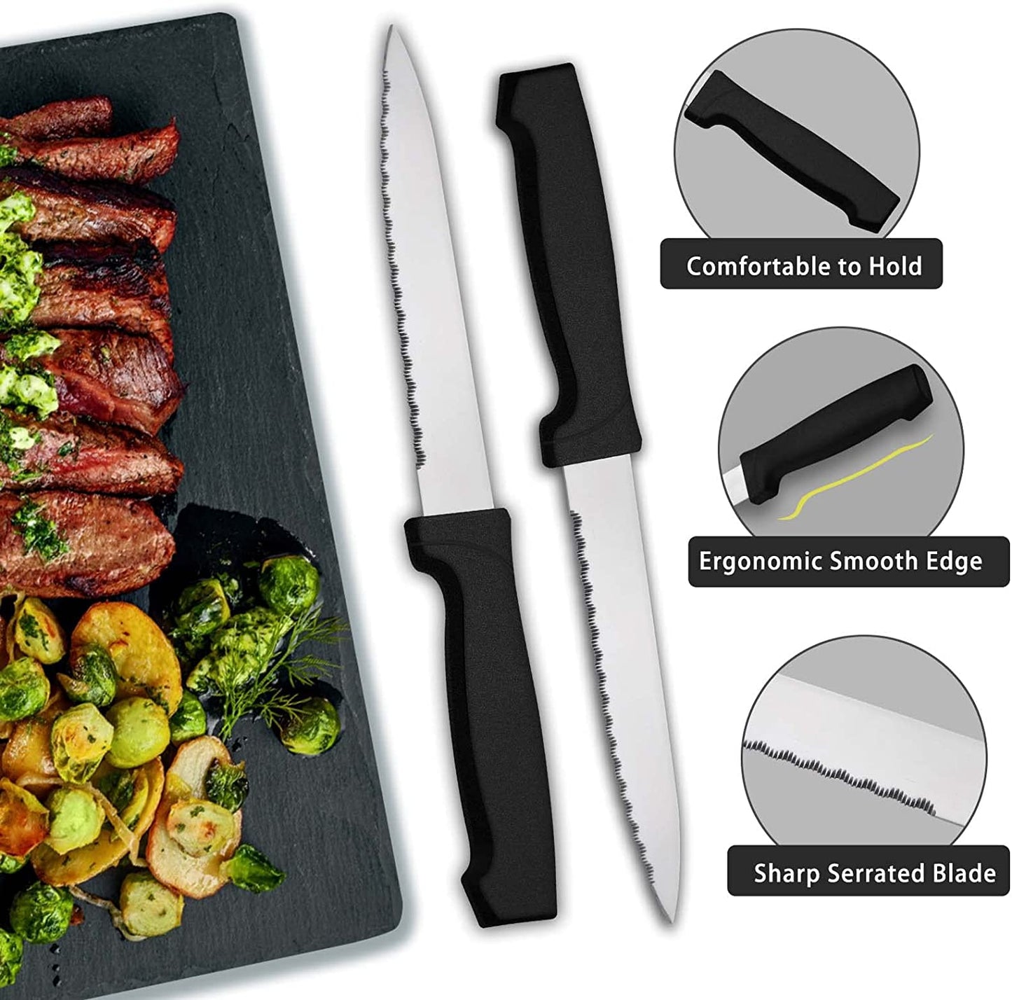 72-Piece Stainless Steel Cutlery Set for 12 with Steak Knives, Dishwasher Safe Flatware for Home and Restaurant Use