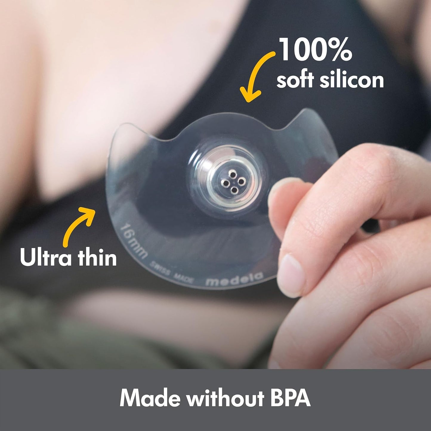 Contact Nipple Shield for Breastfeeding - 24mm, Latch Difficulties, Flat/Inverted Nipples, 2 Count - Carrying Case